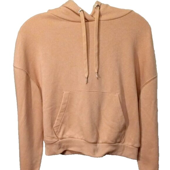 H&M Divided Pink Cropped Hoodie Sweatshirt Women’s Sz XS Drawstring Long Sleeve - Picture 4 of 11